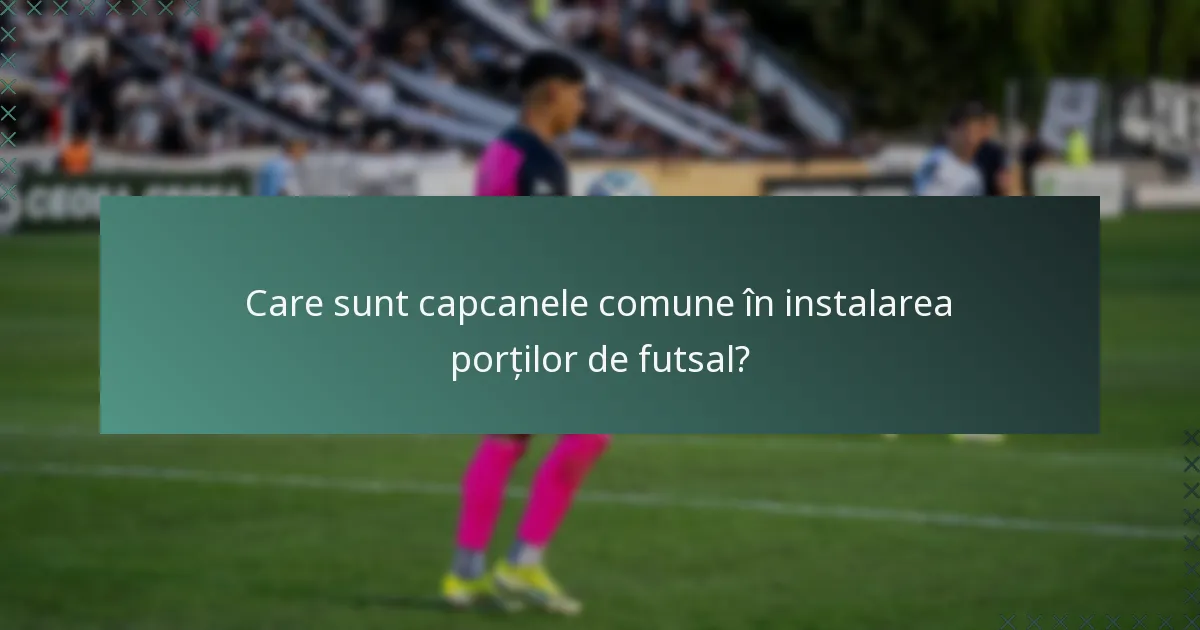 Care sunt capcanele comune în instalarea porților de futsal?