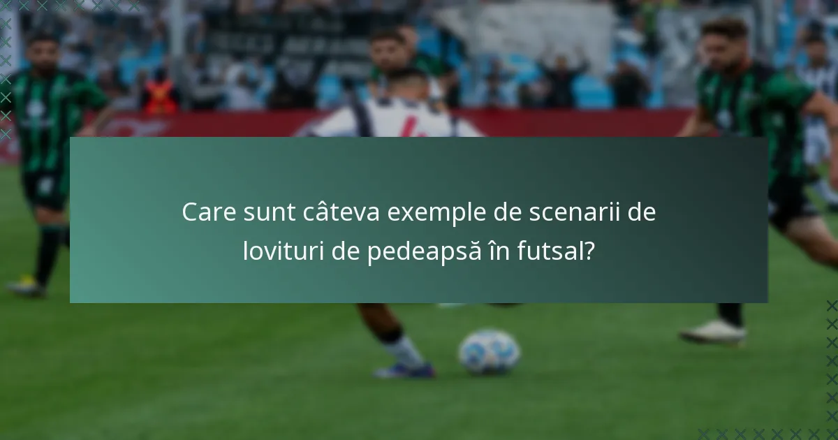 Care sunt câteva exemple de scenarii de lovituri de pedeapsă în futsal?
