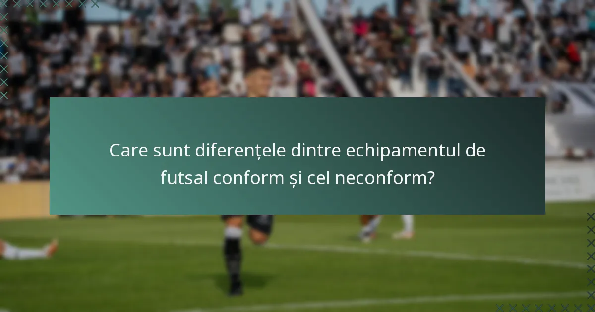 Care sunt diferențele dintre echipamentul de futsal conform și cel neconform?