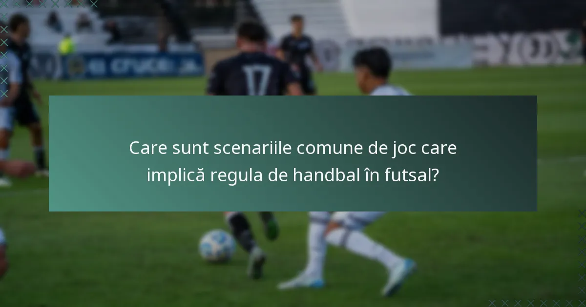 Care sunt scenariile comune de joc care implică regula de handbal în futsal?