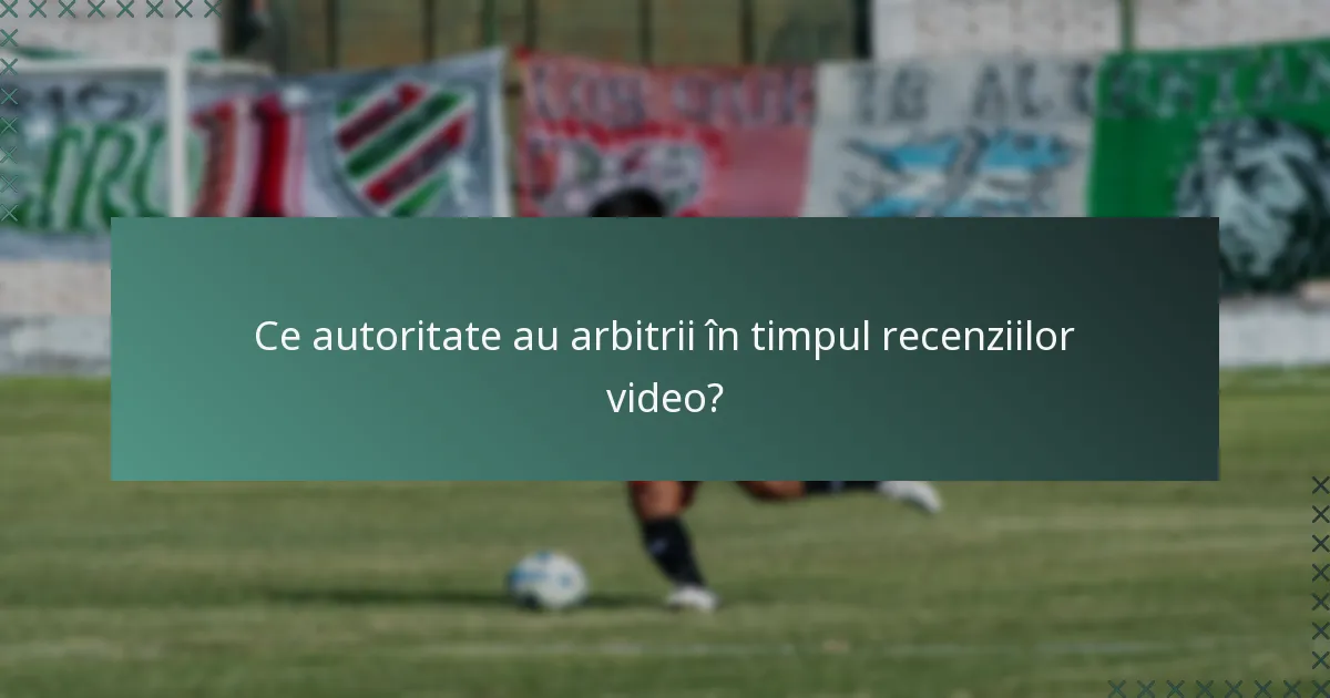 Ce autoritate au arbitrii în timpul recenziilor video?