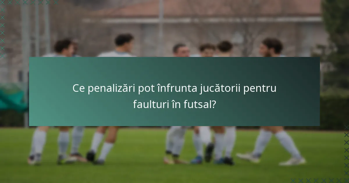 Ce penalizări pot înfrunta jucătorii pentru faulturi în futsal?