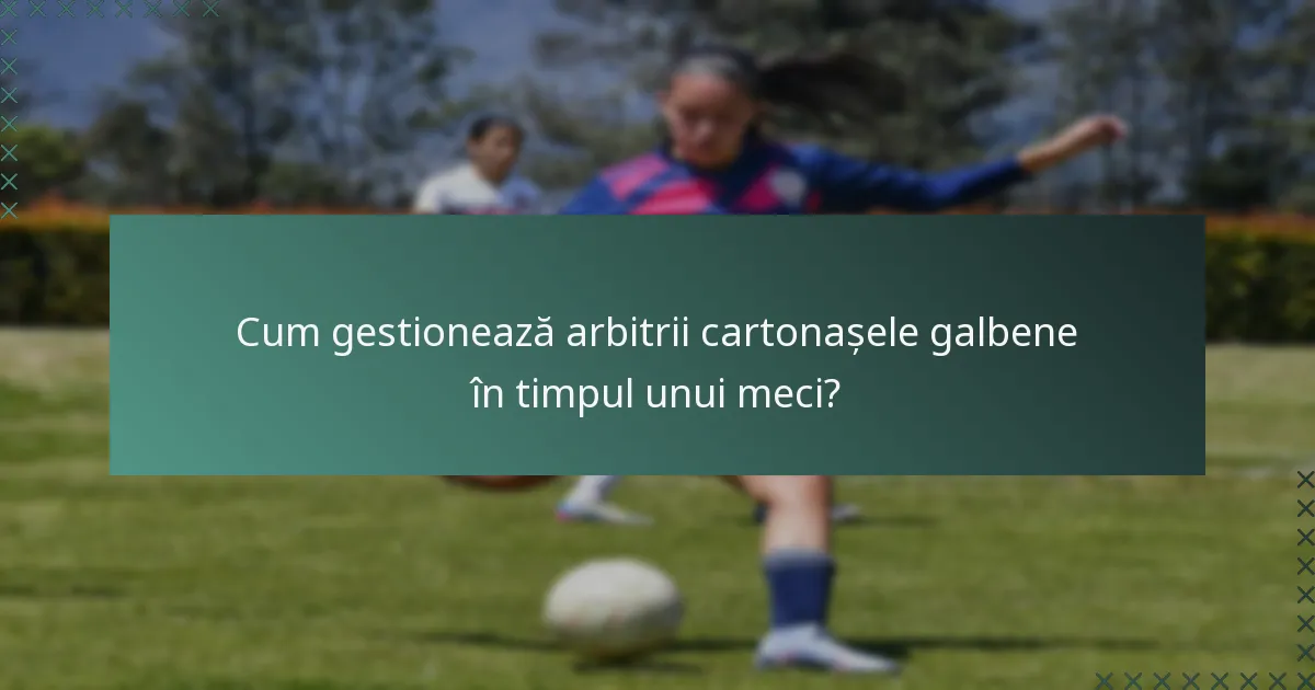 Cum gestionează arbitrii cartonașele galbene în timpul unui meci?