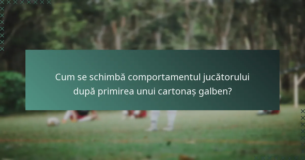 Cum se schimbă comportamentul jucătorului după primirea unui cartonaș galben?
