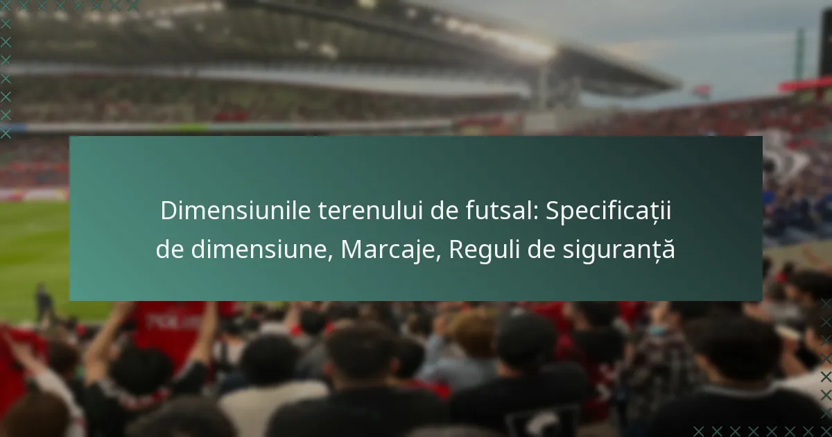 Dimensiunile terenului de futsal: Specificații de dimensiune, Marcaje, Reguli de siguranță