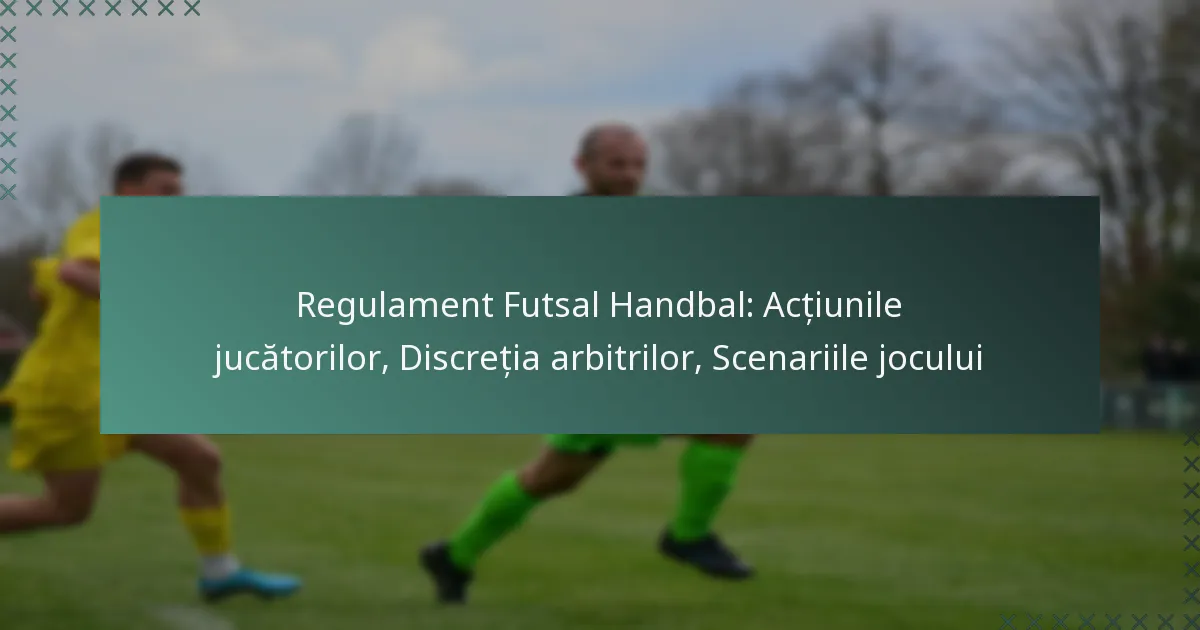 Regulament Futsal Handbal: Acțiunile jucătorilor, Discreția arbitrilor, Scenariile jocului