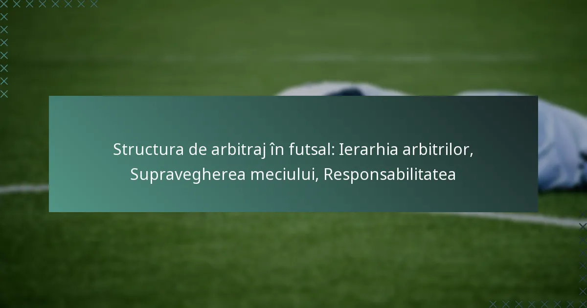 Structura de arbitraj în futsal: Ierarhia arbitrilor, Supravegherea meciului, Responsabilitatea